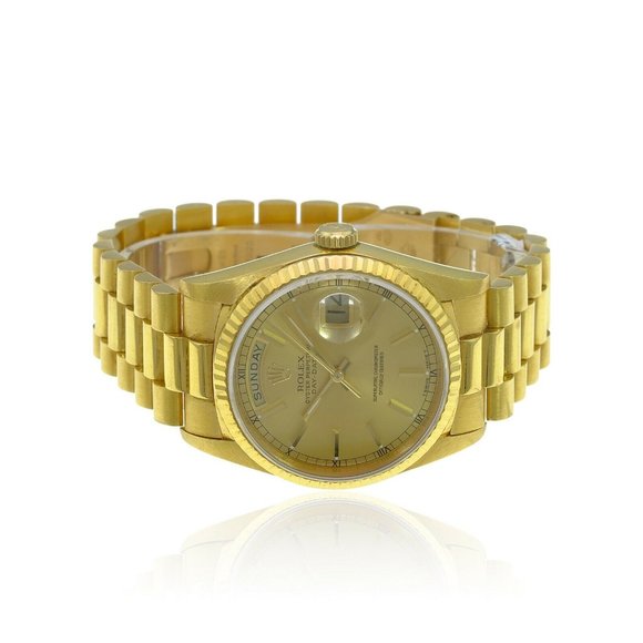 Rolex Mens Day-Date President Watch 18KY Solid Gold Champagne Dial 18238 MINT - Picture 7 of 11